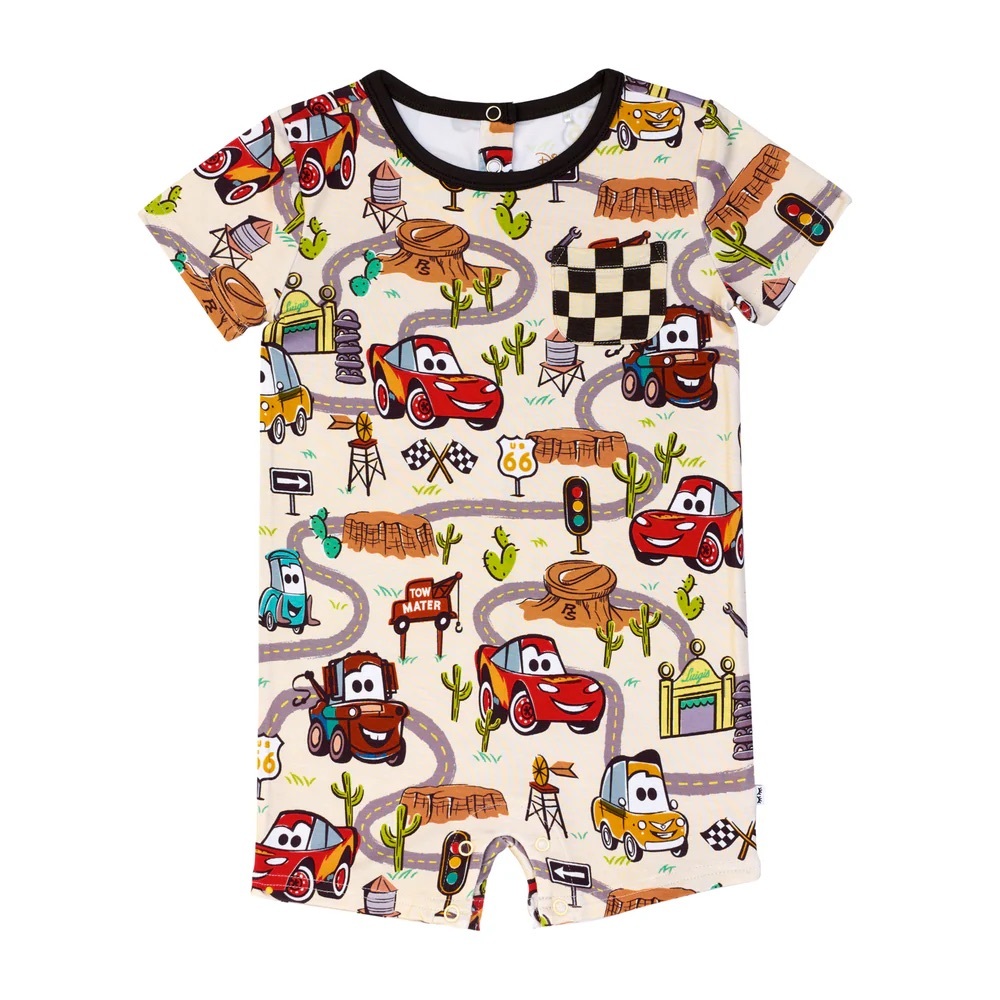 Little Sleepies Disney Pixar Cars Radiator Springs Pocket Shorty Romper